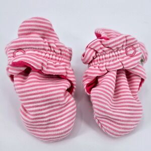 Zutano Pink and White Candy Stripe Cotton Baby Booties Size 3M